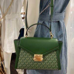 MICHAEL KORS
Whitney Medium Flap TH Satchel Crossbody bag
Fern Green 
NWT